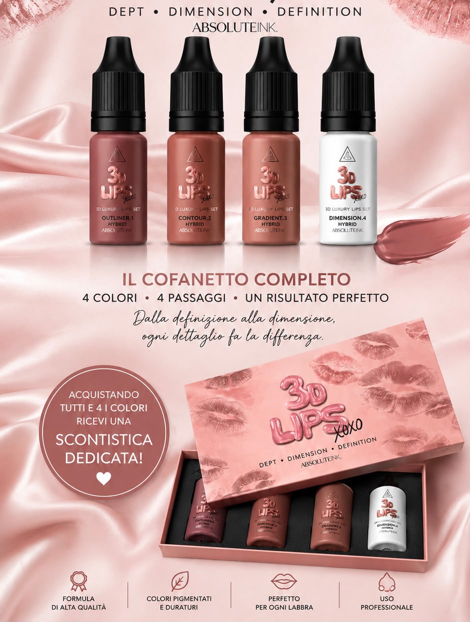 SET 3D LIPS - 4 Pigmenti - ABSOLUTE INK™